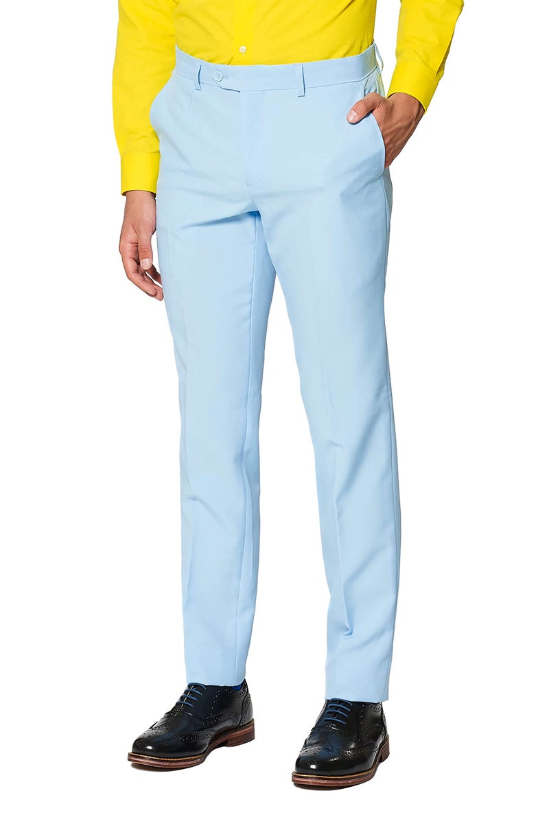 Opposuits Cool Blue Solid Light Blue Suit For Men Coming With Pants, Jacket and Tie, Cool Blue, US42 - Image 4